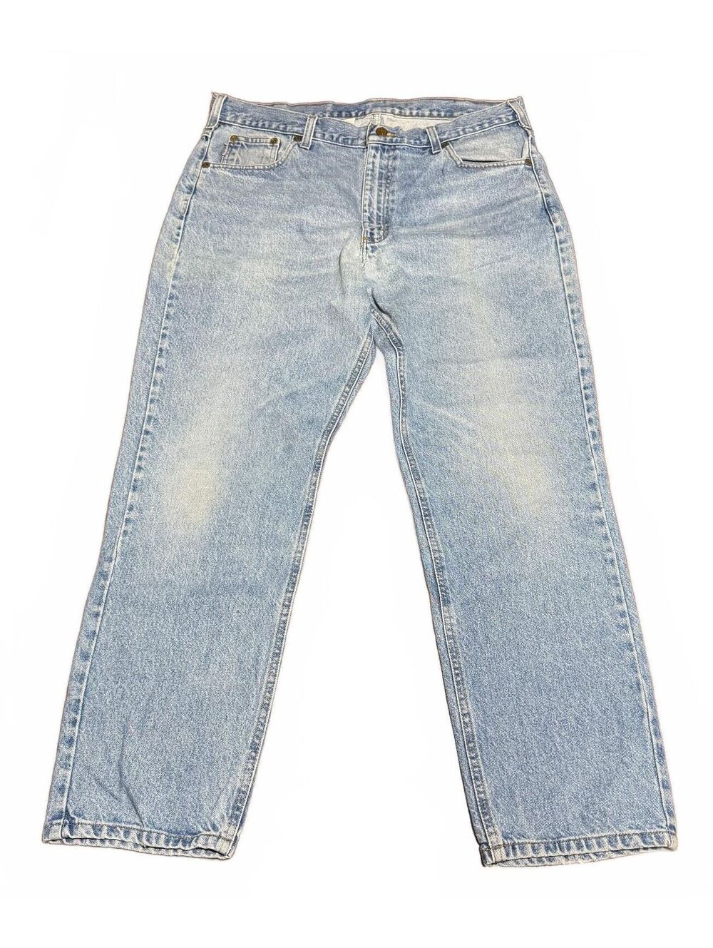 Carhartt Mens B18 STW Traditional Fit Jeans 38x30 Light Wash Denim Workwear